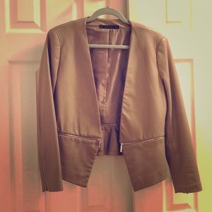 Zara mauve leather blazer